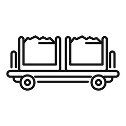 mining cart carrying coal moving on rails icon vector image