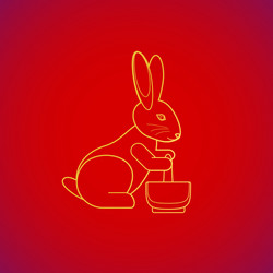 moon rabbit with immortality elixir vector image