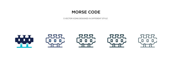 morse code icon in different style two colored vector