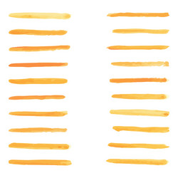 Set of orange watercolor brushes for painting vector