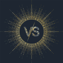 vs letters in the fractal element with connected vector image