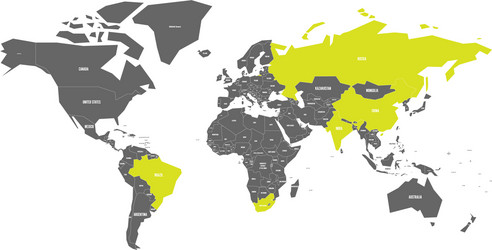 World map with highlighted member countries Vector Image