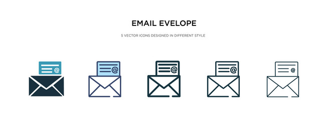 email evelope icon in different style two vector image