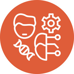evolutionary algorithm line circle style icon vector image