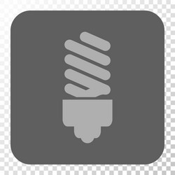 fluorescent bulb rounded square button vector image
