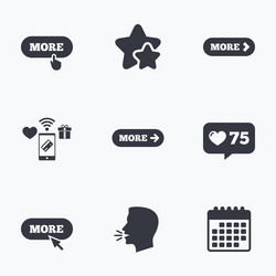 more with cursor pointer icon details symbols vector image