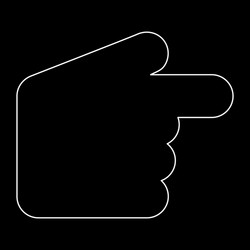 pointer hand the white path icon vector image