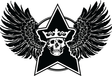 Skull with Wings and Star Vector Image