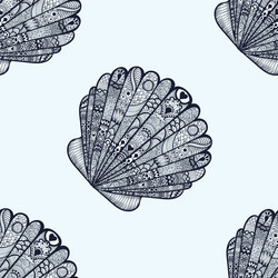 Zentangle Seashell Pattern vector image