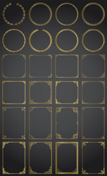 big gold set of decorative rectangle square vector image