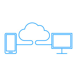 cloud computing service icon linear art vector image