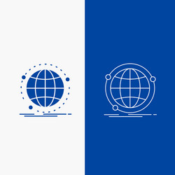 data global internet network web line and glyph vector image