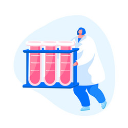 female nurse character carrying test tubes vector