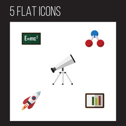 flat icon science set of nuclear scope diagram vector image