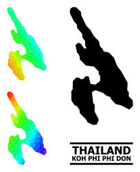 polygonal rainbow map of koh phi don with diagonal vector image