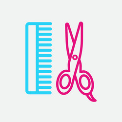 Scissors and comb vector