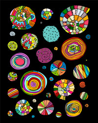 Abstract design elements spirals and circles vector