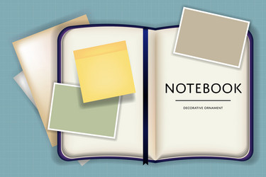 Blank notebook or diary memo notepad paper vector