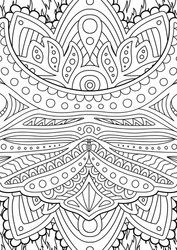 coloring book page with abstract linear pattern vector image