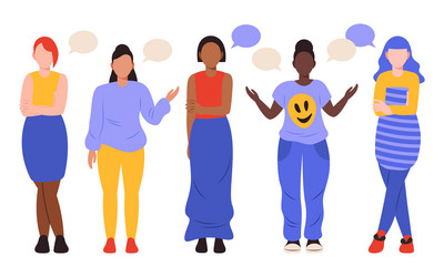Hand drawn flat people talking Royalty Free Vector Image