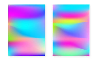 Hologram gradient background set with holographic vector