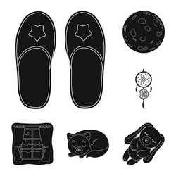 Rest and sleep black icons in set collection vector