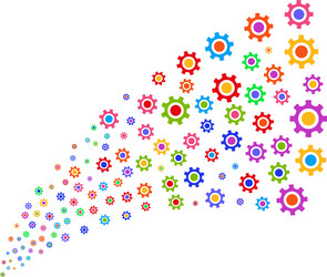 source stream of cogwheel vector image
