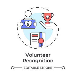 volunteer recognition multi color concept icon vector image