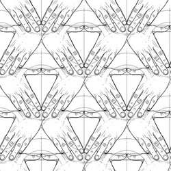 graphic hands in the shape of triangle vector image