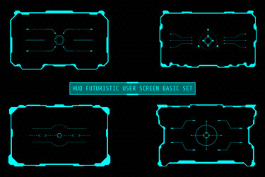 hud futuristic user screen basic elements set vector