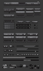 user interface button tool kit set geometric vector image