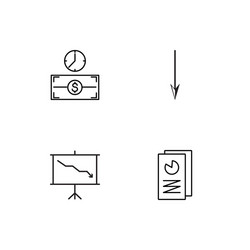 banking linear icons set simple outline vector image