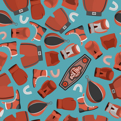 boxing objects seamless pattern background gloves vector image