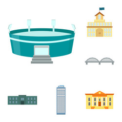 building and architecture cartoon icons in set vector image