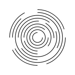 concentric circles with broken lines isolated vector image