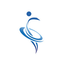 Dynamic People Fitness Logo Vector Image