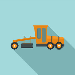 Grader machine construction icon flat style vector