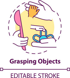 grasping objects concept icon vector