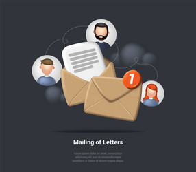 mailing or letters concept open mail envelope vector image