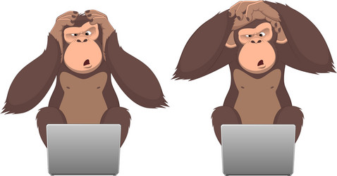 Monkey and computer vector