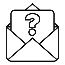 open envelope containing question mark icon vector image