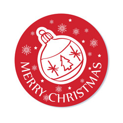 round christmas greeting card with ball vector