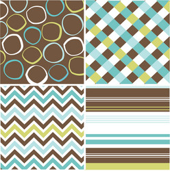 seamless patterns with fabric texture vector image