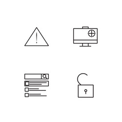 cyber security linear icons set simple outline vector image
