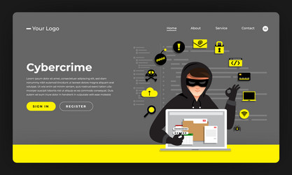 Mock-up design website flat concept hacker vector