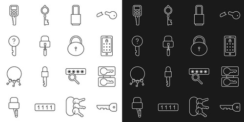 set line key casting keys mobile and graphic vector image