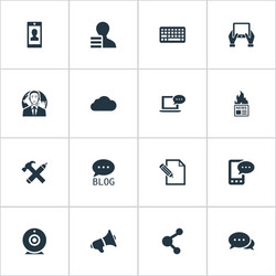 set of simple user icons vector image