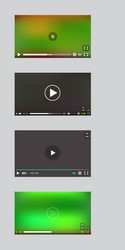 video player window with menu and buttons panel vector