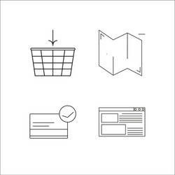 web simple linear icon setsimple outline icons vector image