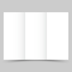 White Tri-Fold Brochure with Shadow vector image